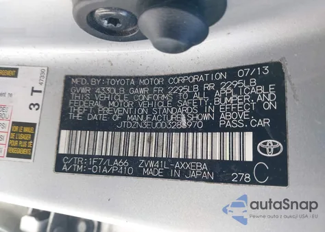 2013 Toyota Prius V Five from USA, damaged, VIN JTDZN3EU0D3288970
